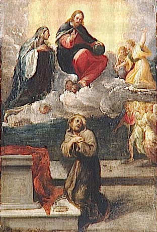 Christ and the Virgin Mary appear before St. Francis of Assisi